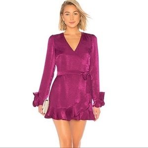 Donna Mizani Revolve Eliza Wrap Dress in Cranberry (Flawed) Size M